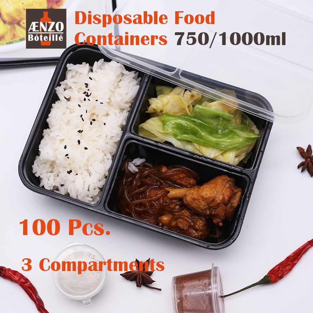 Disposable Food Container | Lunch box | Plastic containers | 3 ...