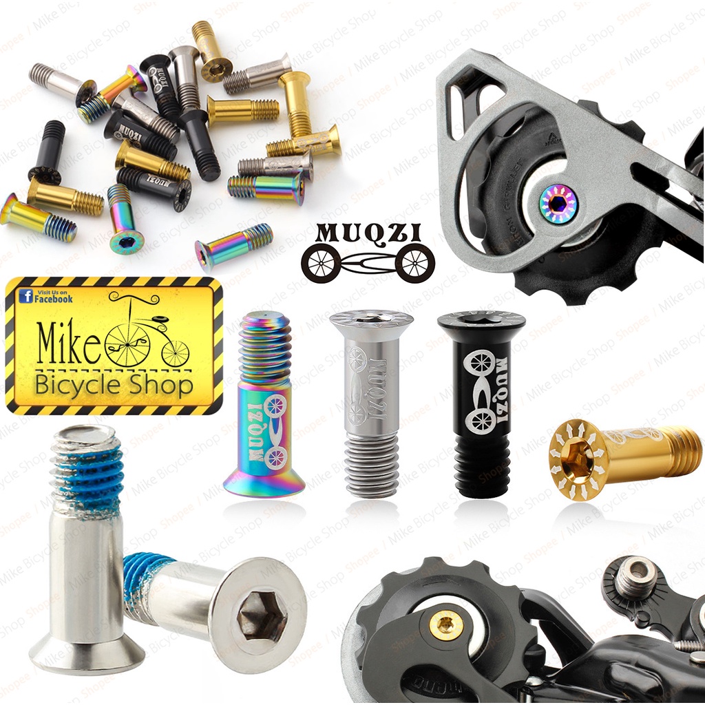 2pcs Titanium Bolt M5x14.5mm Bike Guide Wheel Rear
