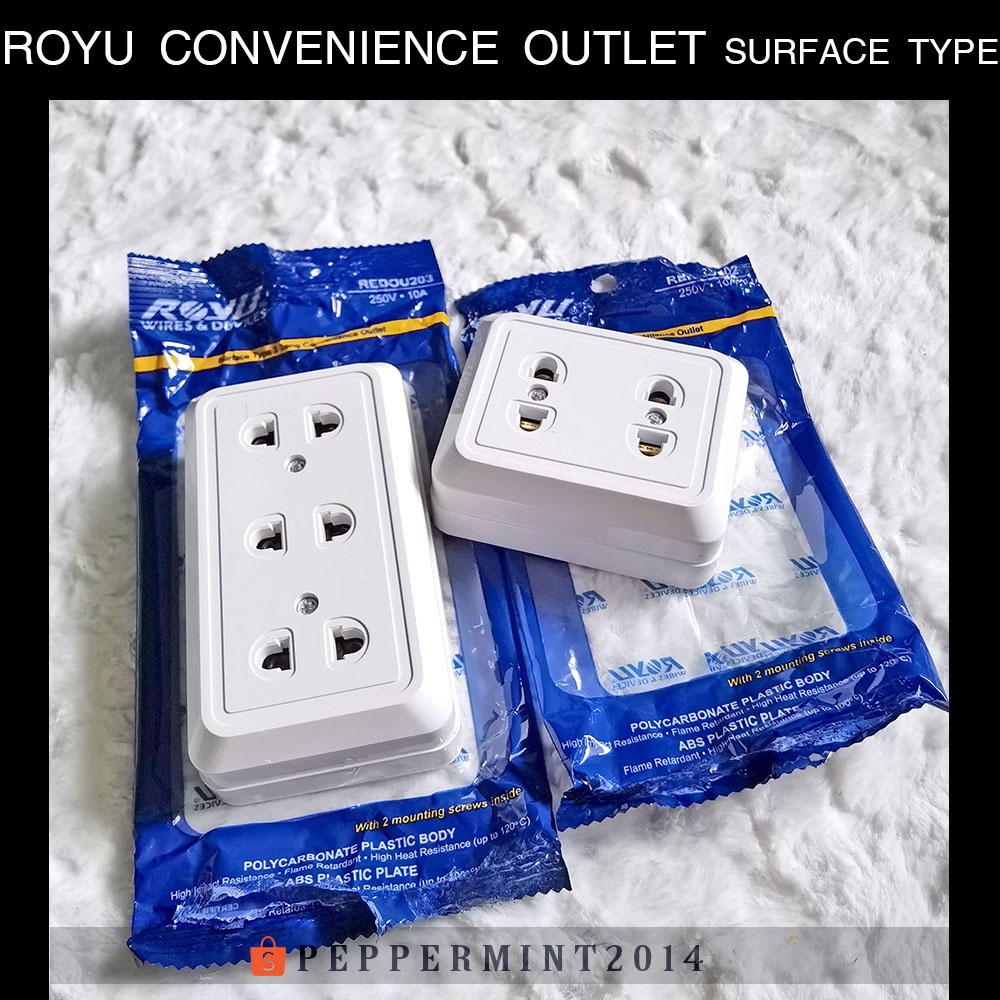 Royu Surface Type Convenience Outlet 2 gang REDOU202 3 gang REDOU203