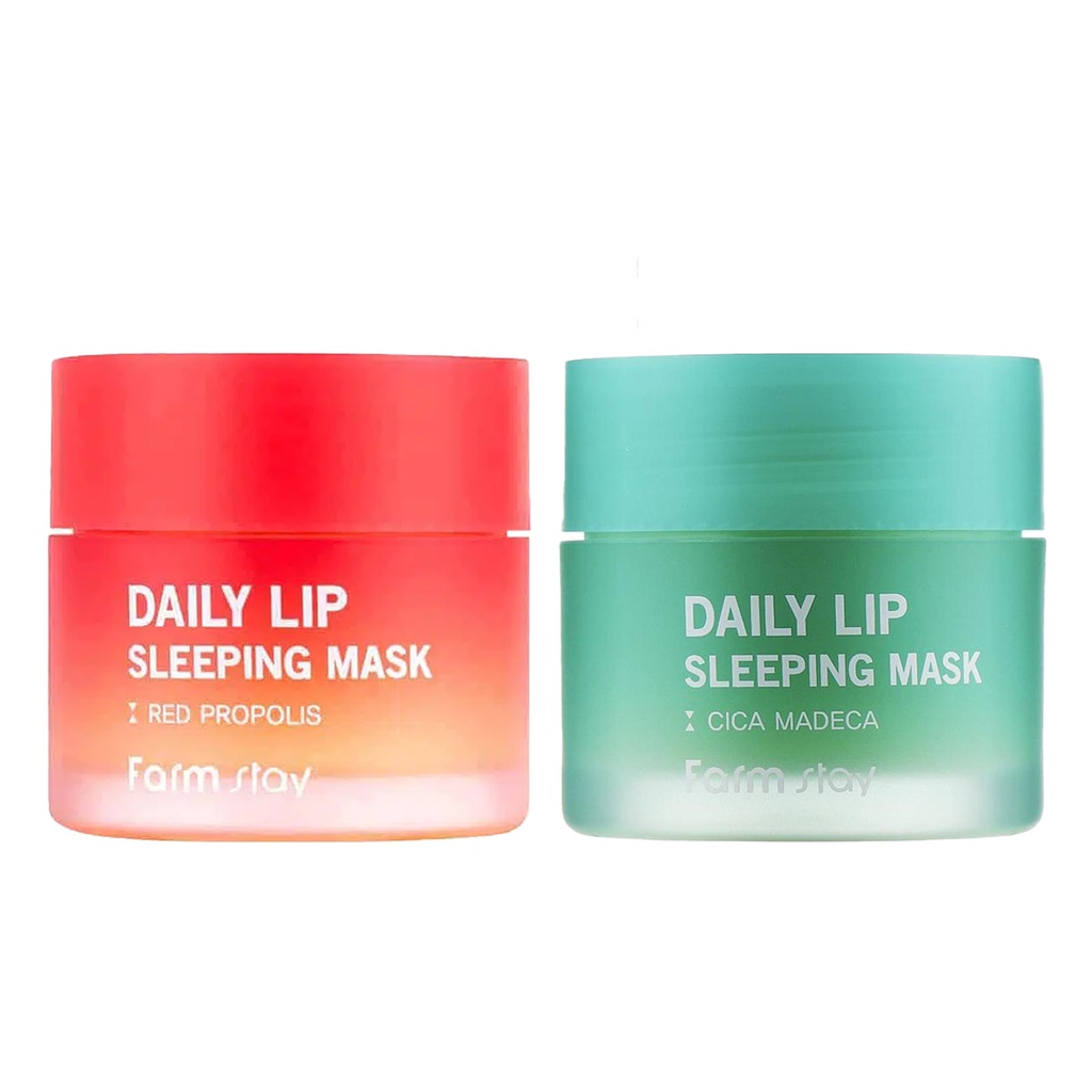 farmstay daily lip sleeping mask red propolis, cica madeca 2 types 20g