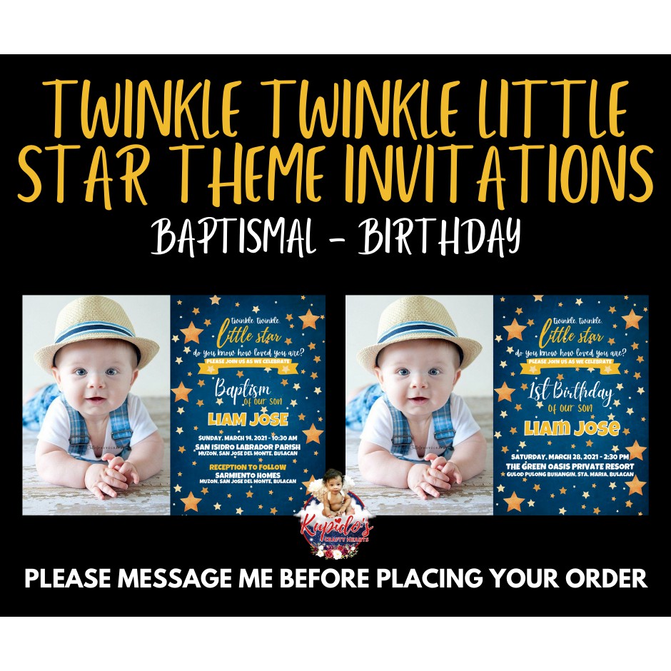 Twinkle twinkle little hot sale star invitation card