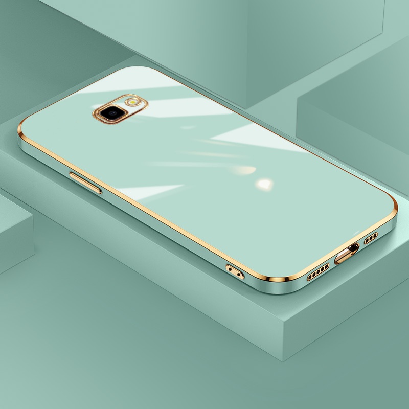 Simple Case For Samsung Galaxy J2 Prime J4 J6 Plus j7 Pro lectroplating  Gold Edge Silicone New Casing Shell Cover
