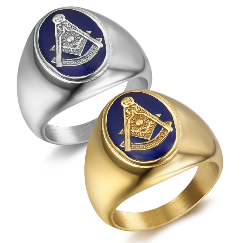 Men's Fashion Jewellery Mason Titanium Steel Masonic Ring Szie 7-15 ...