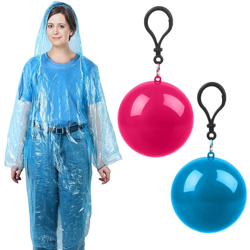 Portable Raincoat Ball Raincoat Emergency Raincoat Keychain | Shopee ...