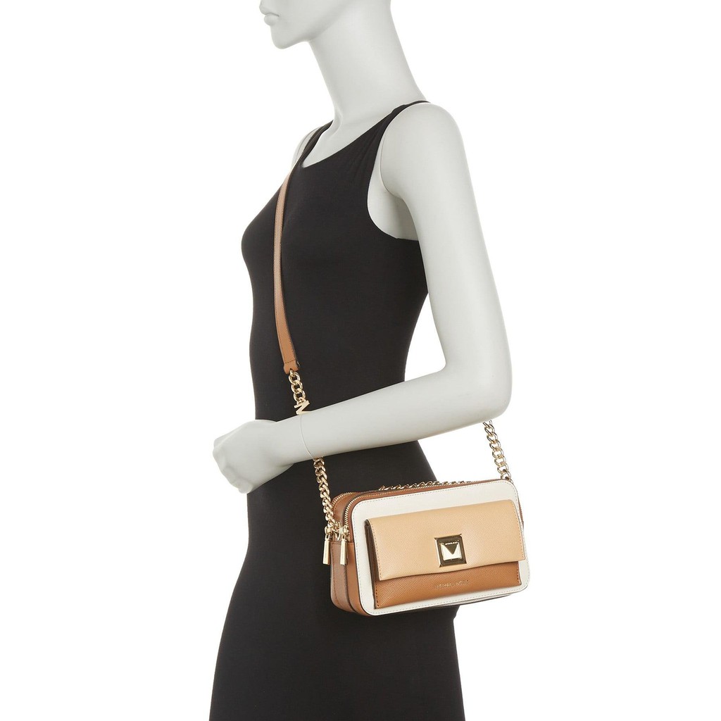 Original MICHAEL KORS Tri Color Sylvia Double Zip Crossbody Bag Shopee Philippines