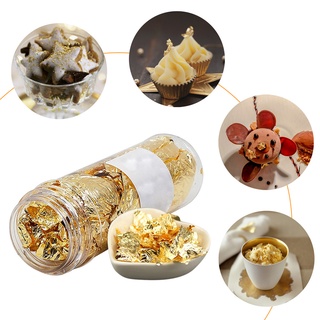 1PCS Food Grade Genuine Gold Leaf Schabin Flakes 2g 24K Gold Decorative  Dishes Chef Art Cake Decorating Tools