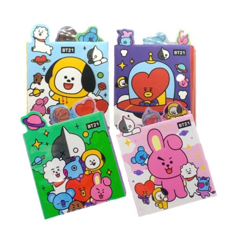 BTS BT21 Sticky Notes 7 in 1 - BT21 Memo pad Notes | Shopee Philippines