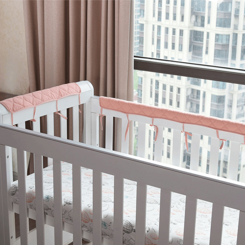 Cotton Baby Crib Rail Teething Guard, Crib Rail Bumper Cover for