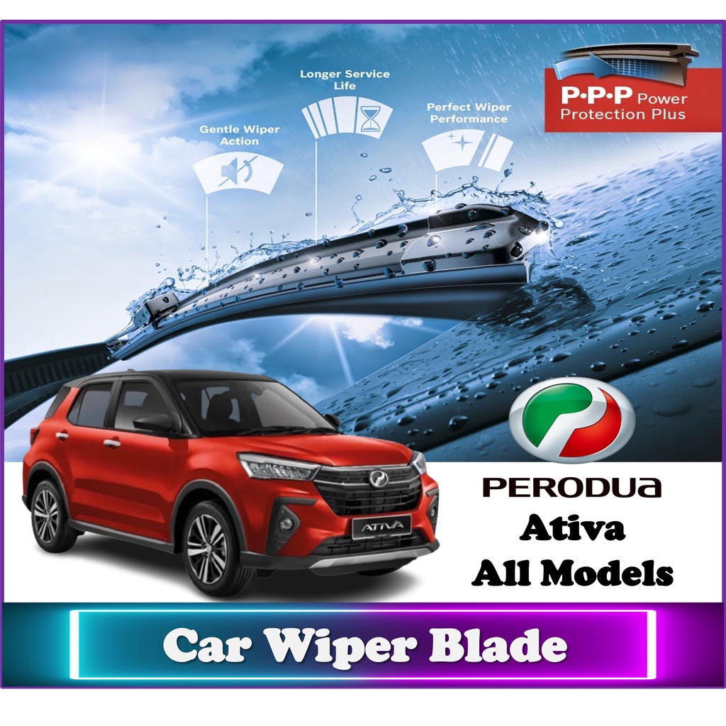 Perodua Ativa 】 Nano Coating Soft Silicone Car Wiper Blades - 1 pair ...