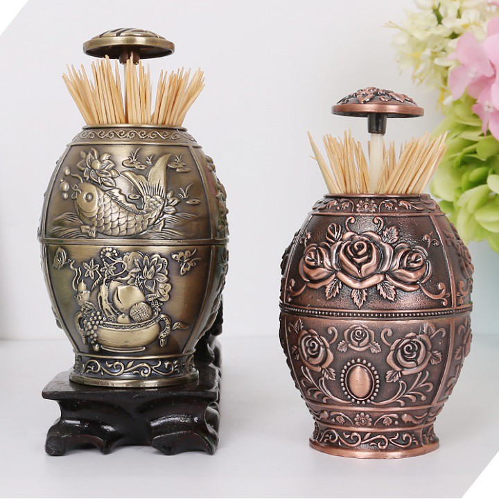 European Royal Style Bronze Toothpick Jar - Luxurious & Convenient ...