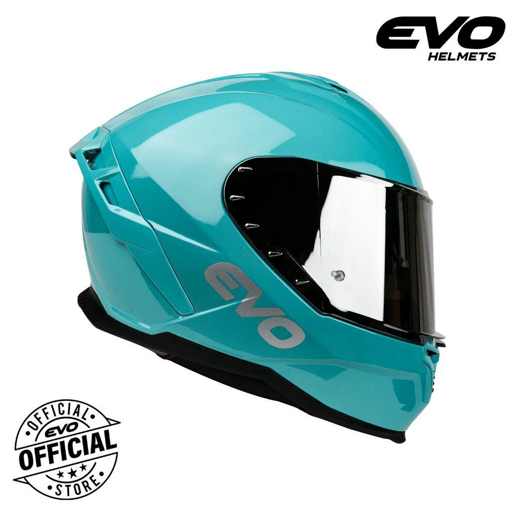 EVO SR-09 Plain Full Face Dual Visor Helmet Motorcycle with Free Clear ...