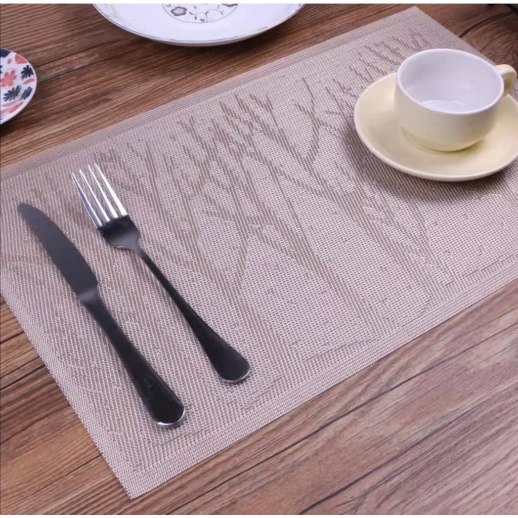 PVC Placemat Elegant Tree Design Decorative Placemats for Dining Table