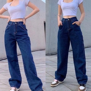 Red Baggy Jeans Women Korean Style Basic Wide Leg Denim High Waist Trousers