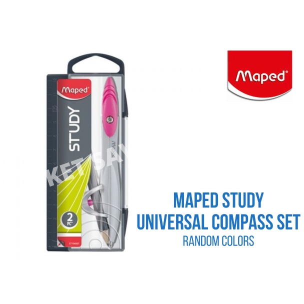 MAPED Study Universal Compass (School Compass Set, with Case, Metal