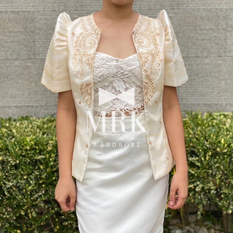 Filipiniana Bolero Coat with Butterfly Sleeves Shopee Philippines