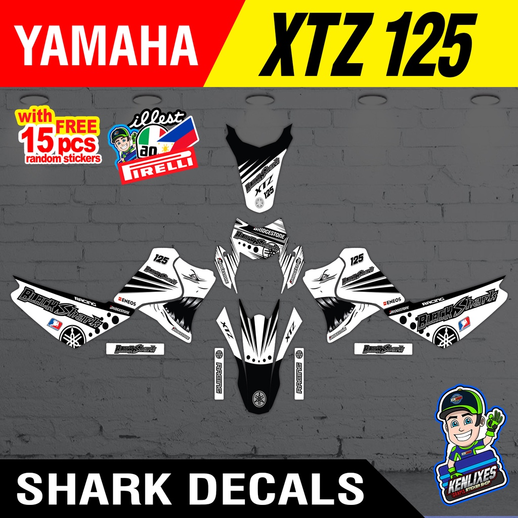 YAMAHA XTZ 125 Full Decals Sticker Body Shark Edition KENLIXES | Shopee ...