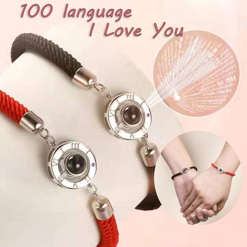 Fashion Bracelet 100 Languages "I Love You" Projection Charm Couple