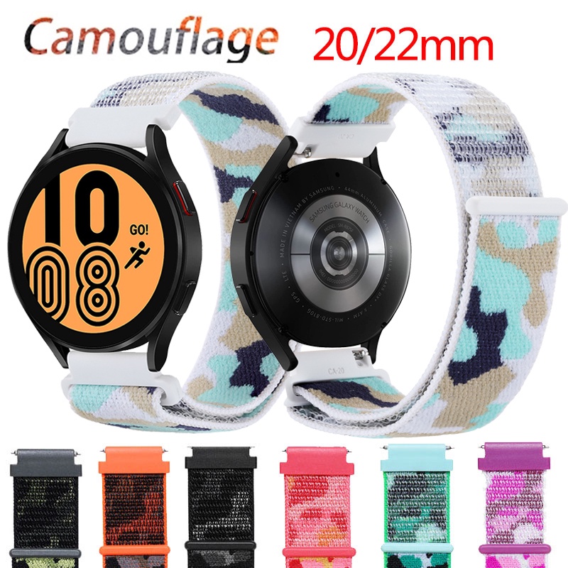 22mm 20mm Camouflage Nylon Velcro Loop Band Quick Release Strap For Garmin Venu 2 Plus SQ Fenix