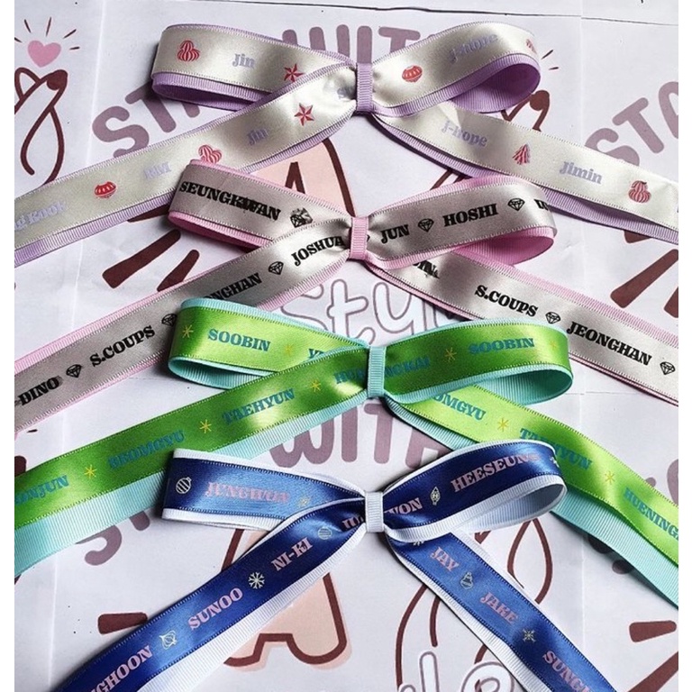 KPOP inspired ribbon (BTS, SVT, TXT, ENHYPEN) | Shopee Philippines