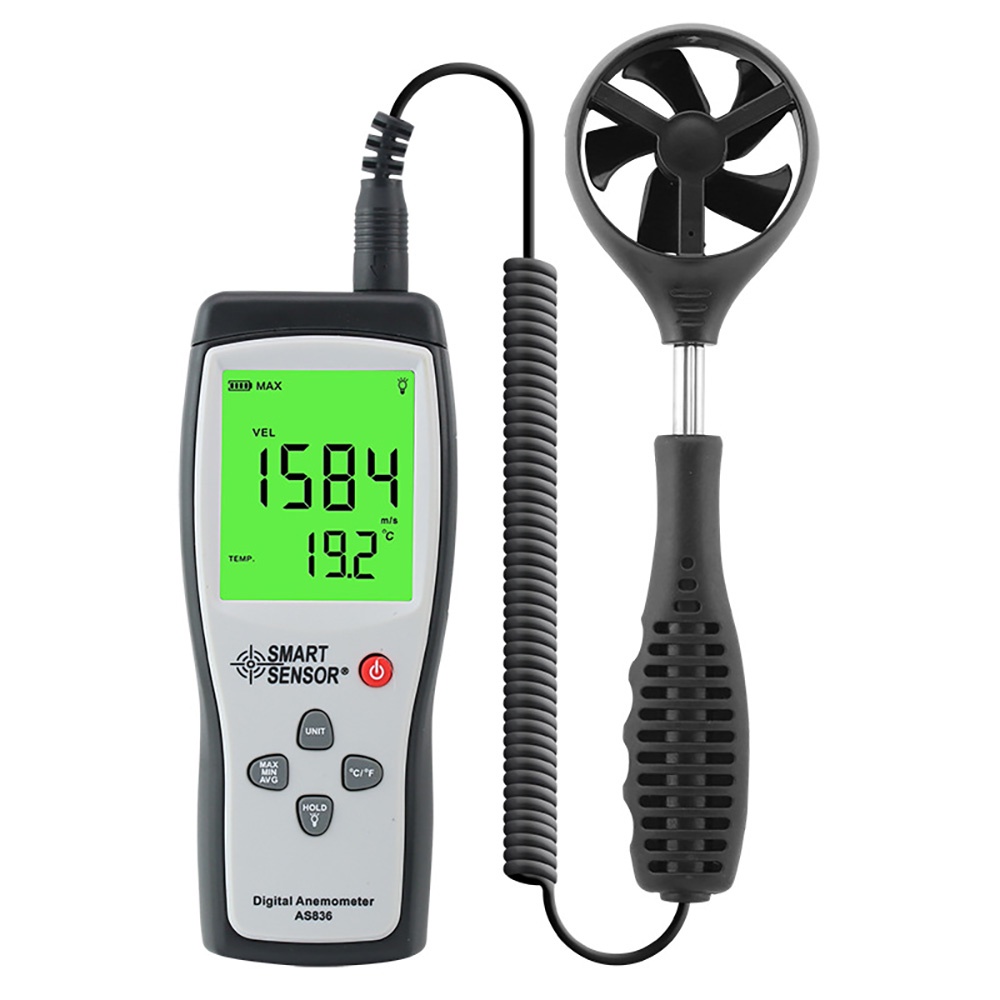 SMART SENSOR AS836 Digital Air-Flow Gauge Anemometer Wind Speed Meter ...