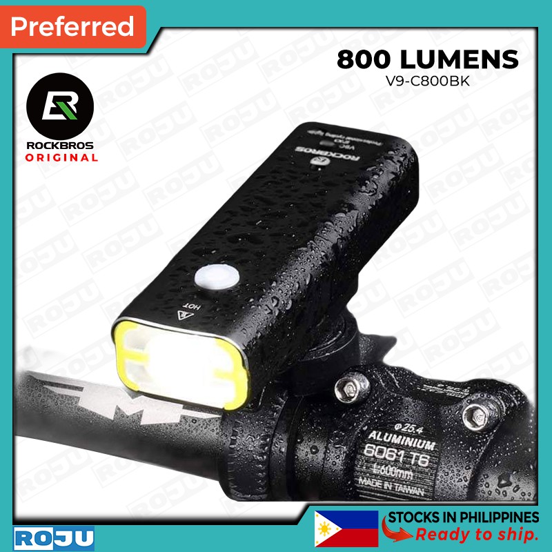 Original Rockbros Aluminum alloy bike headlights bicycle front LED