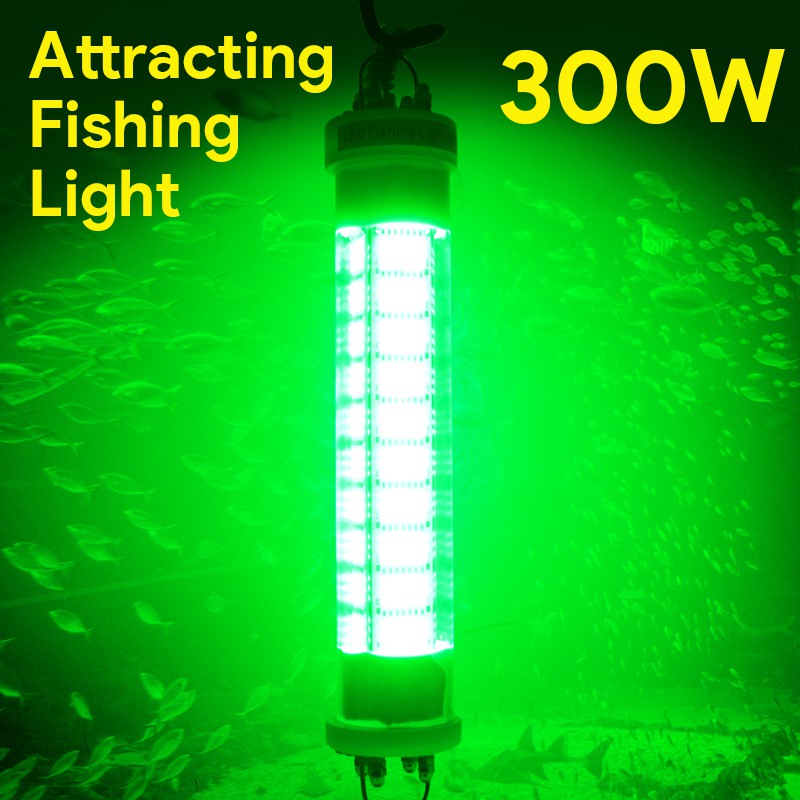 300W LED Underwater Squid Fishing Light Night Lure Submersible Green Blue  White Fishing LED Lights