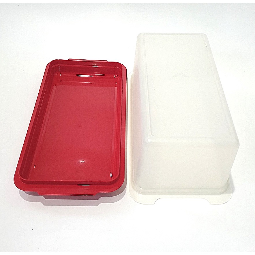 MERAH PUTIH Tupperware bread server red white / clear - bread lover ...