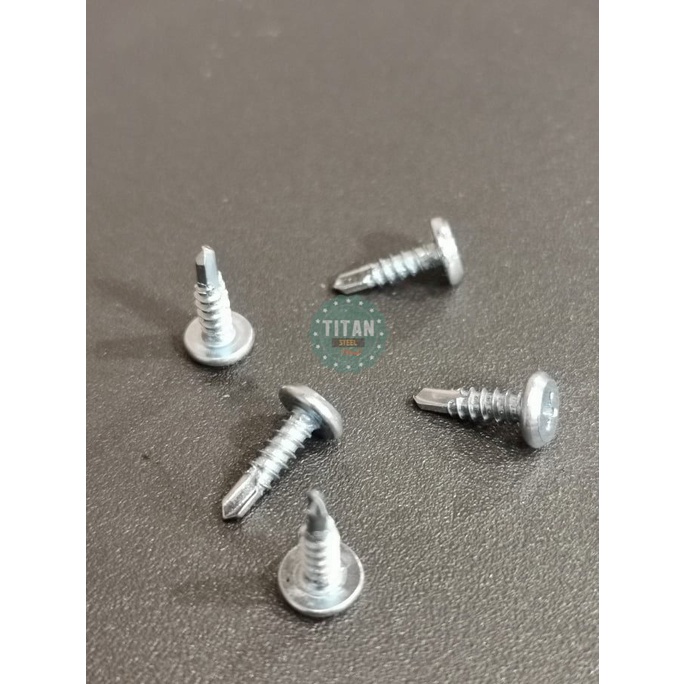 100pcs - #6 #10 Wafer Tek Screw / Wafer Teks (Bright Zinc / Galvanised ...