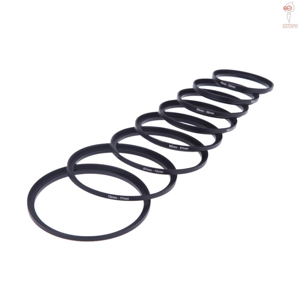 8pcs Filter Step Up Rings Adapter 49-52-55-58-62-67-72-77-82mm 49mm ...