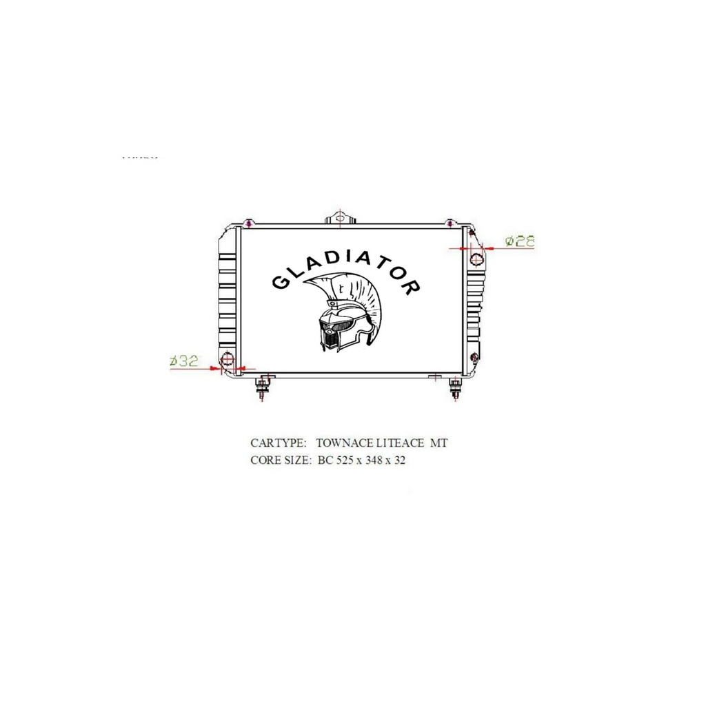 RADIATOR FOR TOYOTA LITE ACE/CM35 85-90 MANUAL 2ROWS 