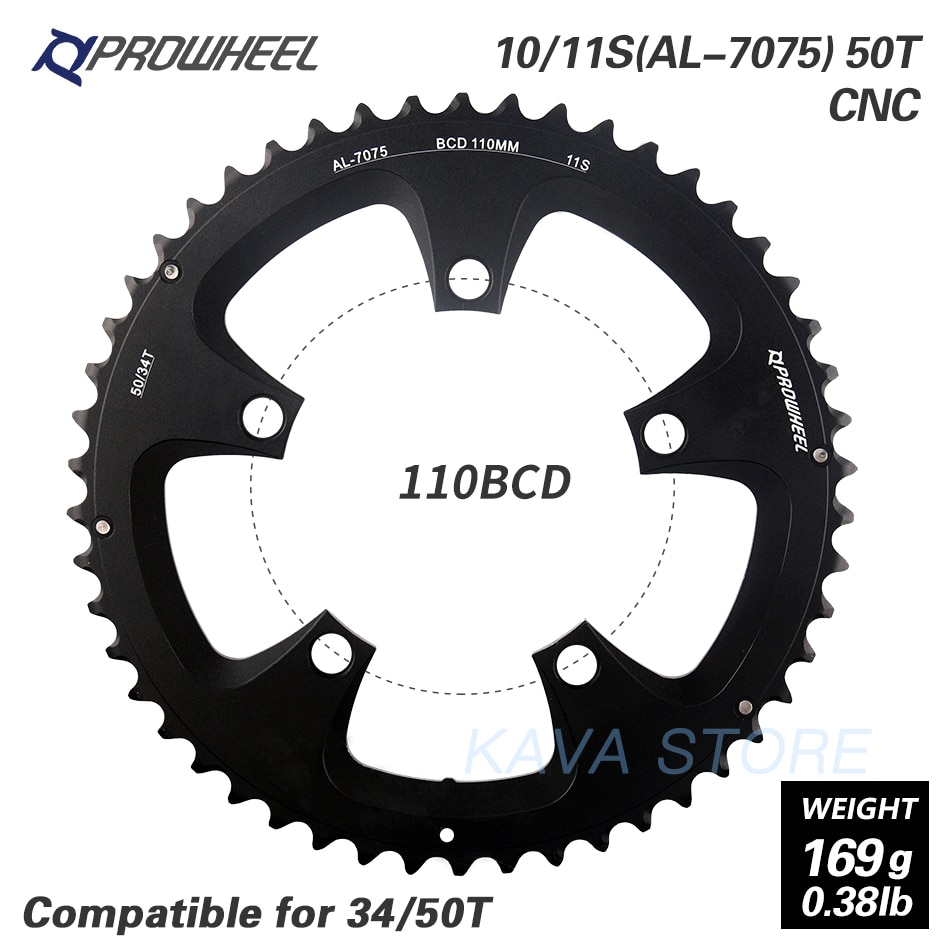 PROWHEEL ROAD Bicycle Chainring 110/130BCD 34/39/50/53T Sprocket 8/9/10 ...