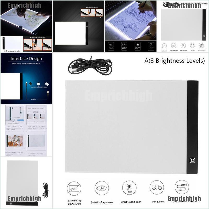 QrhYK Dimmable USB A4 LED Light Box Tracing Board Art Stencil Drawing