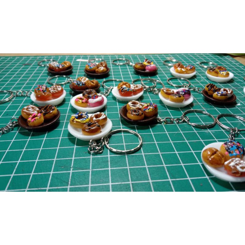 GANTUNGAN Miniature KEYCHAINS BREAD DONUT SNACK CUTE FOOD CHAINS ...