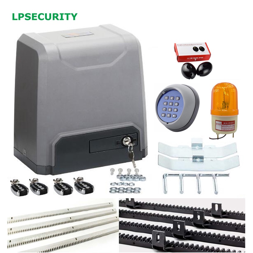 LPSECURITY 4 keyfob 1500kg electric automatic sliding gate door opener ...