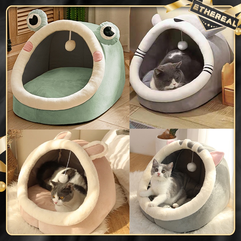 Cartoon Pet Bed Foldable Cat Bed Removable Washable Pet Sleeping Bed ...