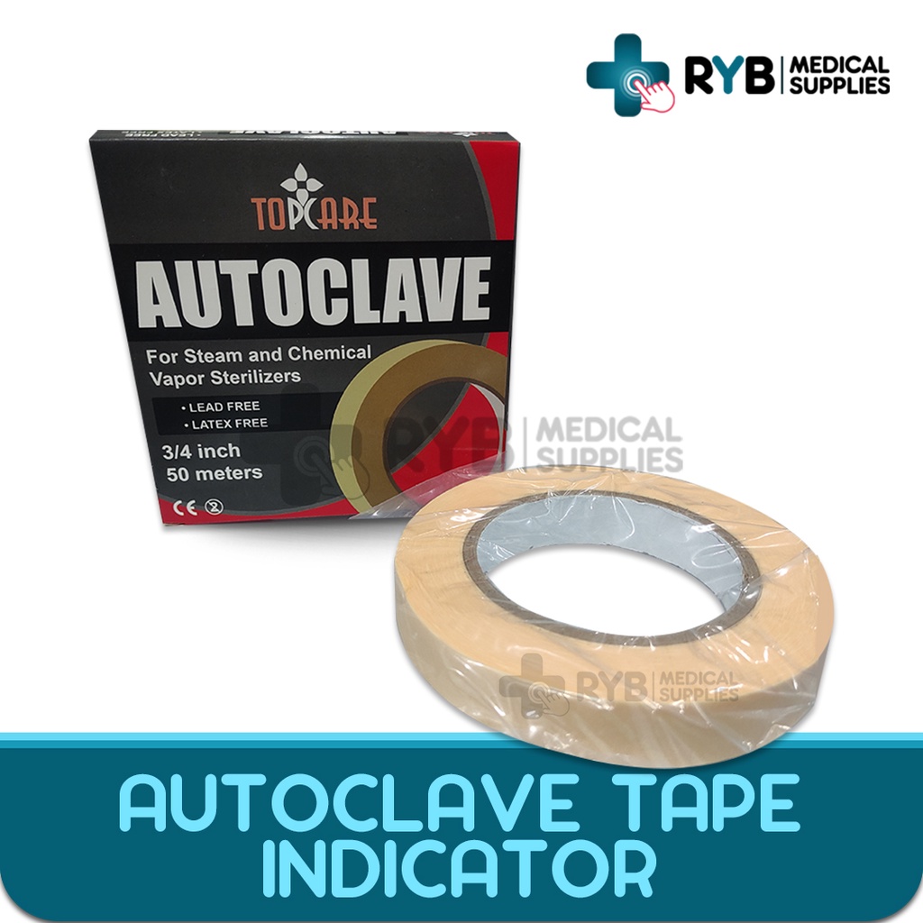 Autoclave Tape Indicator 3/4" / 1" TopCare & SteriPak Shopee