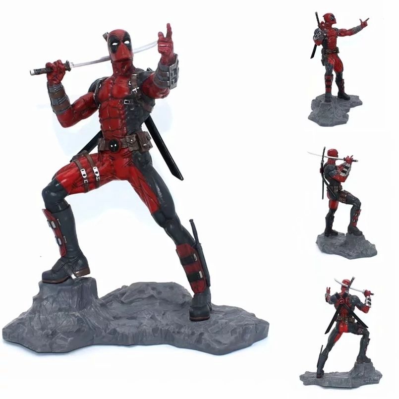 26 CM Marvel X-Men Deadpool Action Figures Resin Statue Toys The