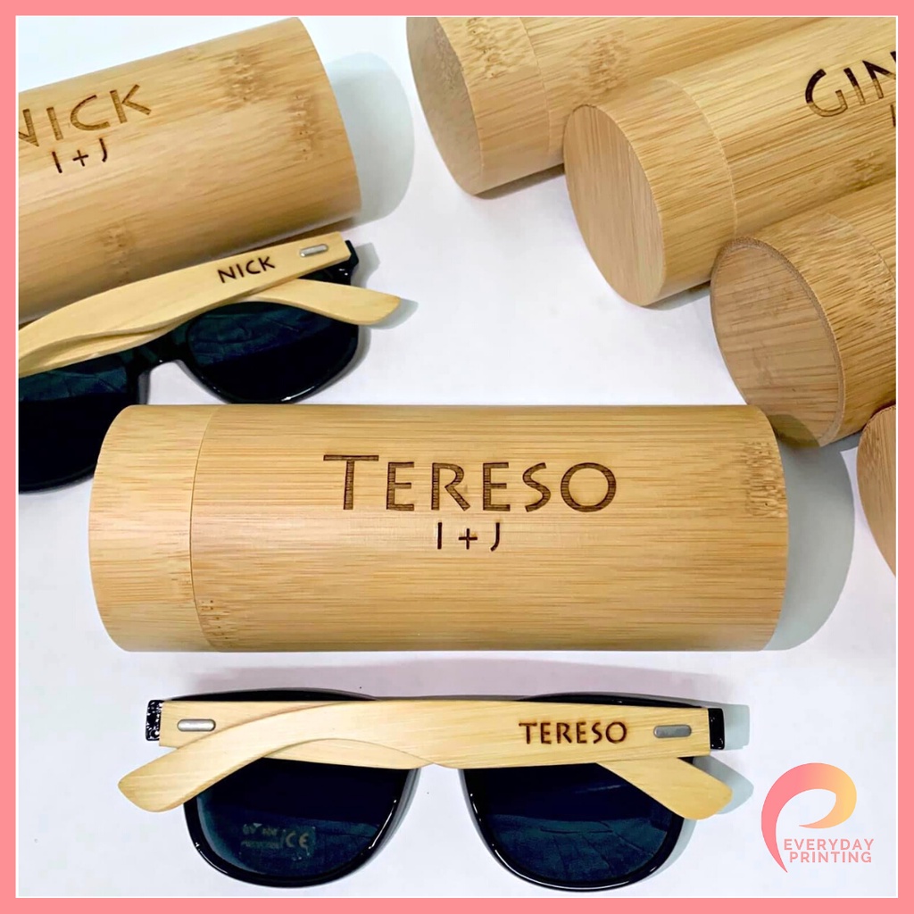Personalized Wooden Sunglasses / Custom Engrave Unisex Bamboo Sunglass