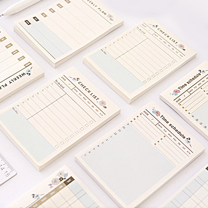 60 pcs event planner notebook, portable weekly planner, study time