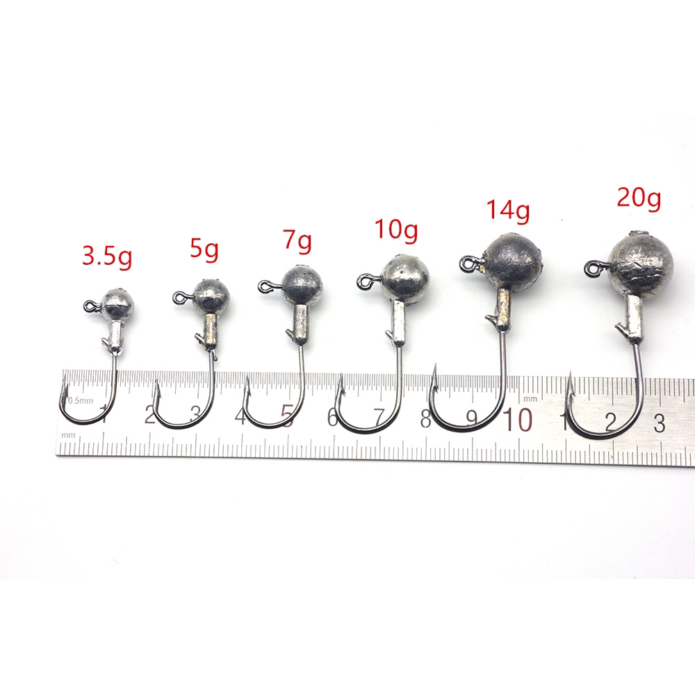 Rompin 5pcs Lot Jig Head Hook 3.5g 5g 7g 10g 14g 20g Lead Fishing Jigs ...