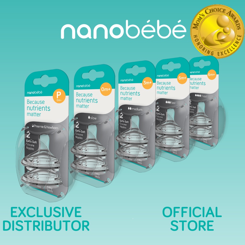 Nanobebe Baby Bottle Nipples, Slow Flow, Medium Flow, Fast Flow, Premie  Flow, Y-Cut