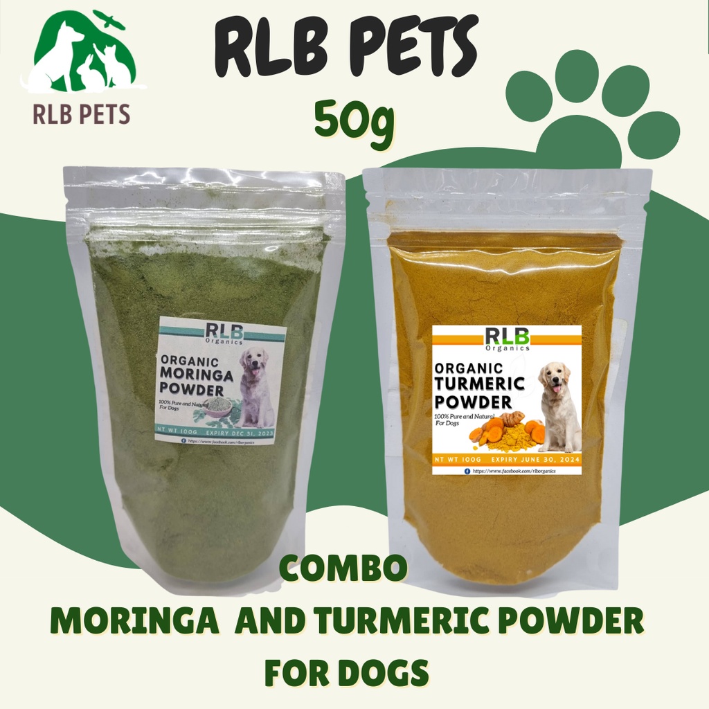 50 grams Turmeric Powder for Dogs and 50 grams Moringa Powder for Dogs