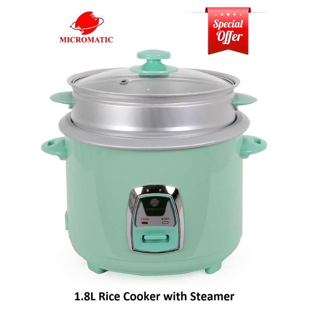 Micromatic 1.8L Rice cooker with Steamer (MRC868D) | Shopee Philippines