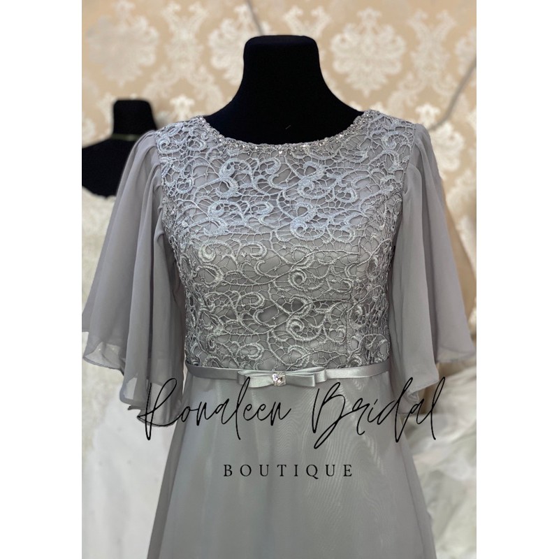 S to 5XL Bel Sleeves Mother of the Bride Principal Sponsors Gown Ninang Gown Shopee Philippines