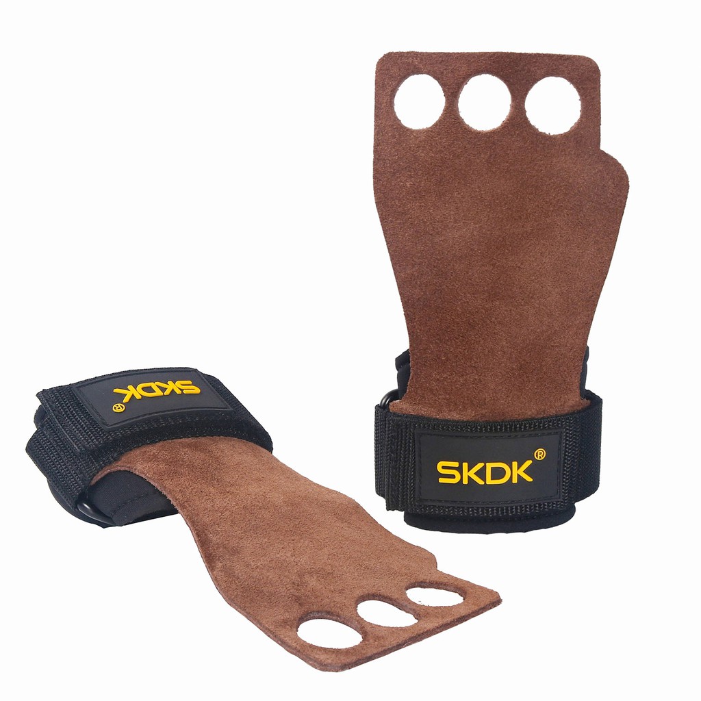 A Pair Fitness Gloves Cowhide Weightlifting Gloves Hand Palm Protector ...