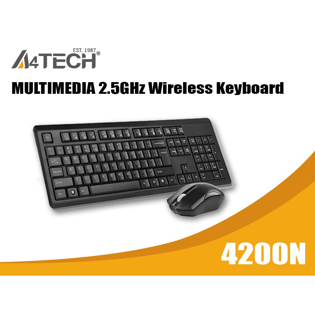 A4TECH 4200N Wireless Desktop Keyboard & Mouse Combo KB + Mice (GR92