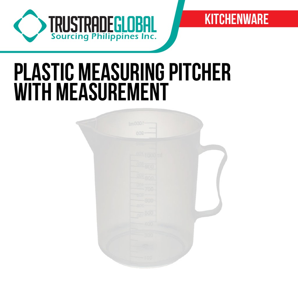 Plastic Pitcher with Measurements Indicated (100ml, 500ml, 1000ml Capacity) Shopee Philippines