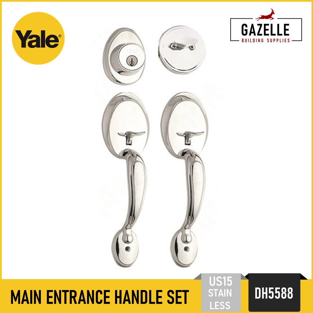 Yale Main Entrance Handle Set Double Sided Single Cylinder Door Knob ...