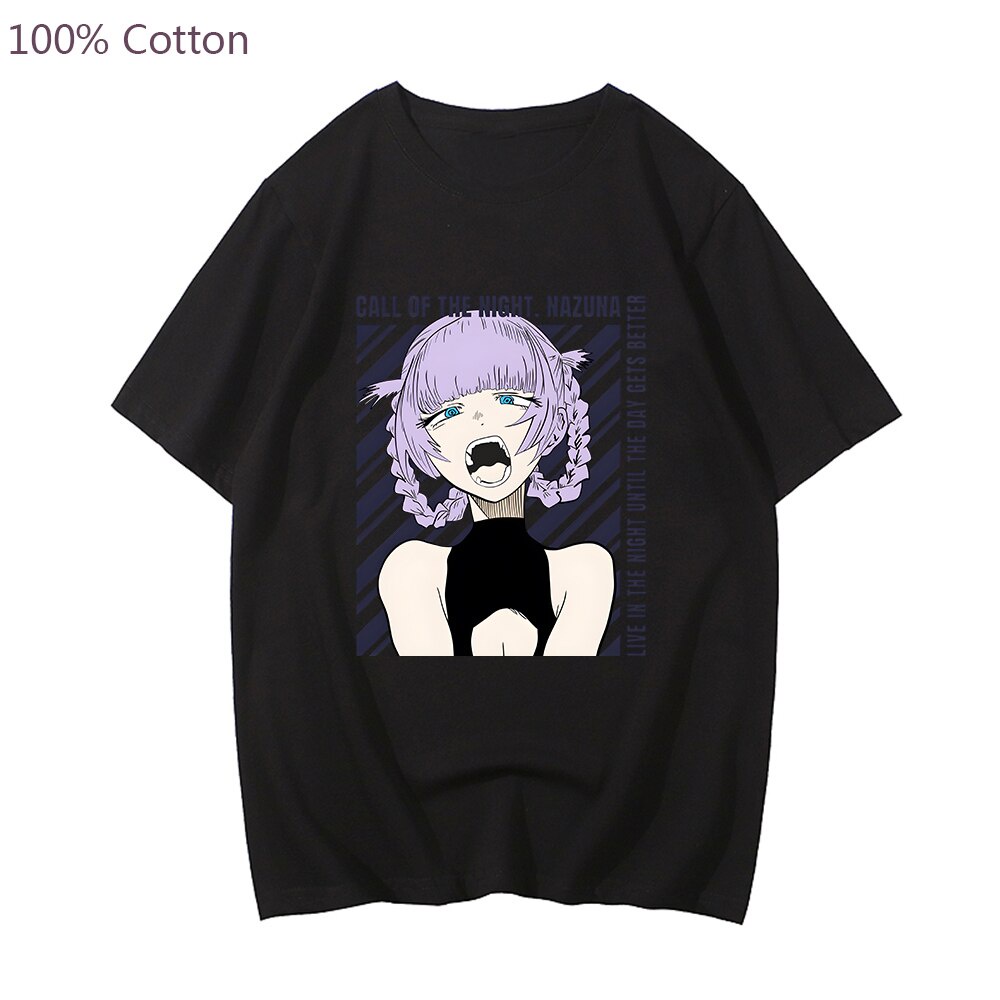 Call Of The Night Nazuna Senpai Tshirt Mens Tshirt Japanese Anime Graphic  Print Teeshirt Yofukashi No Uta Gildan | Shopee Philippines