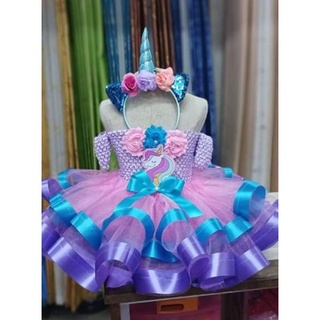 5 Yrs Old Kid Birthday Dress Party with Unicorn Print, Girl Unicorn Dress  Party